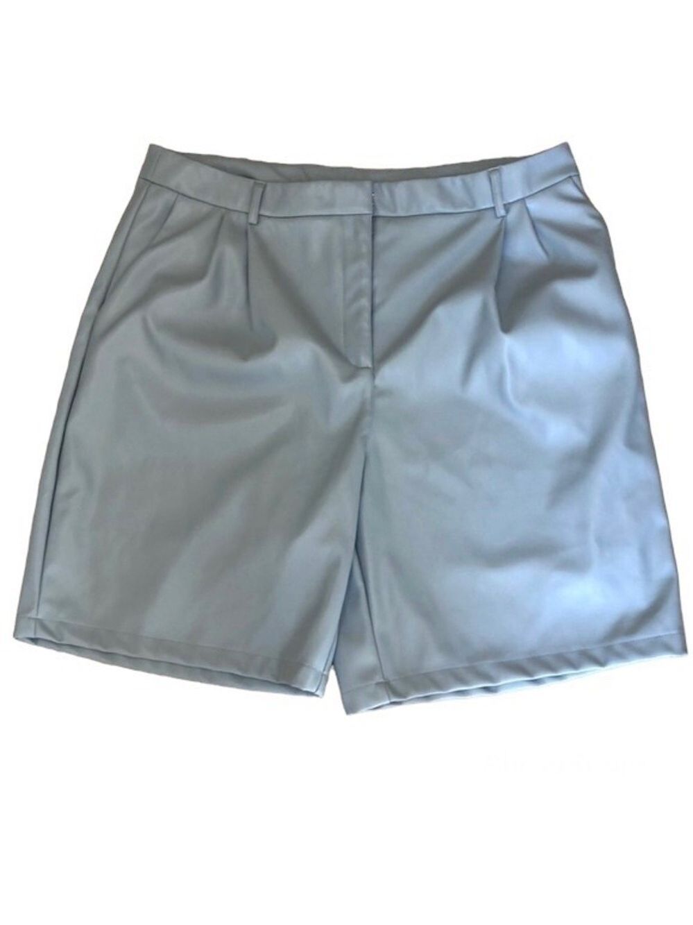 HOUSE of Harlow 1960 blue faux leather Bermuda shorts Sz M NWOT